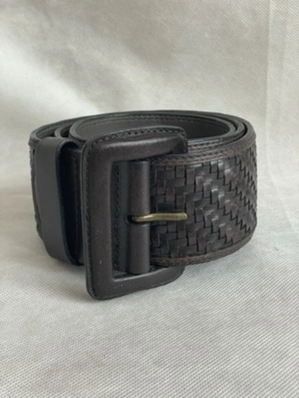 Banana Republic Brown Woven Genuine Leather Belt Size M 2.25